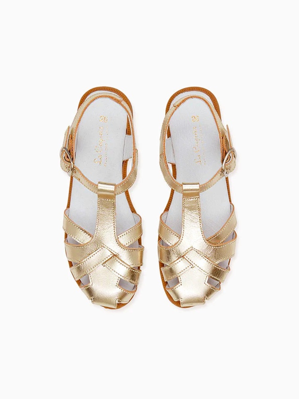 La Coqueta Sophia Sandal Metallic Gold Leather Girls Sandals | EU 27